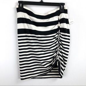 Free People Striped Braid Detail Mini Skirt